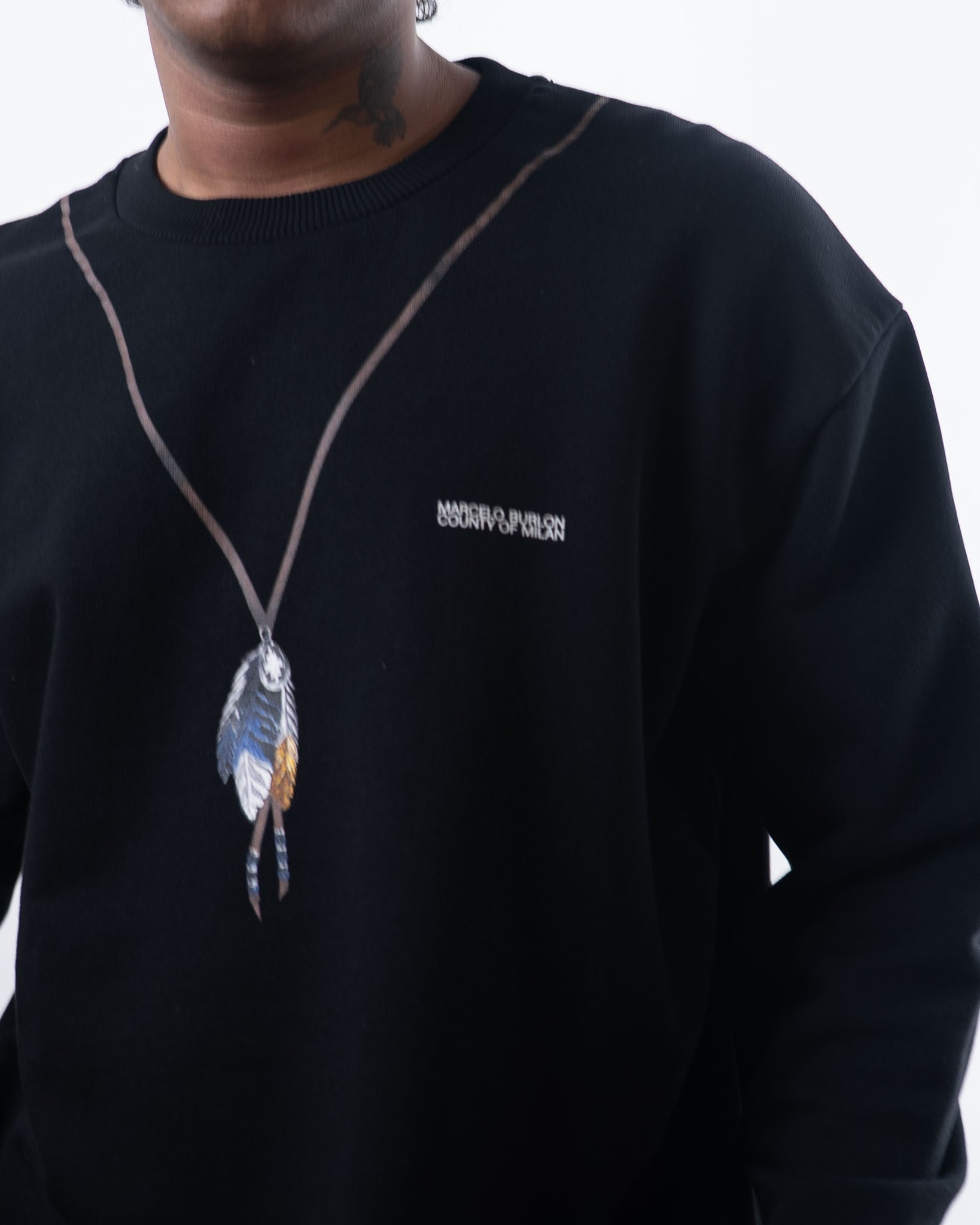 Marcelo Burlon Single Chain Feathers Over Sweatshirt - view 2