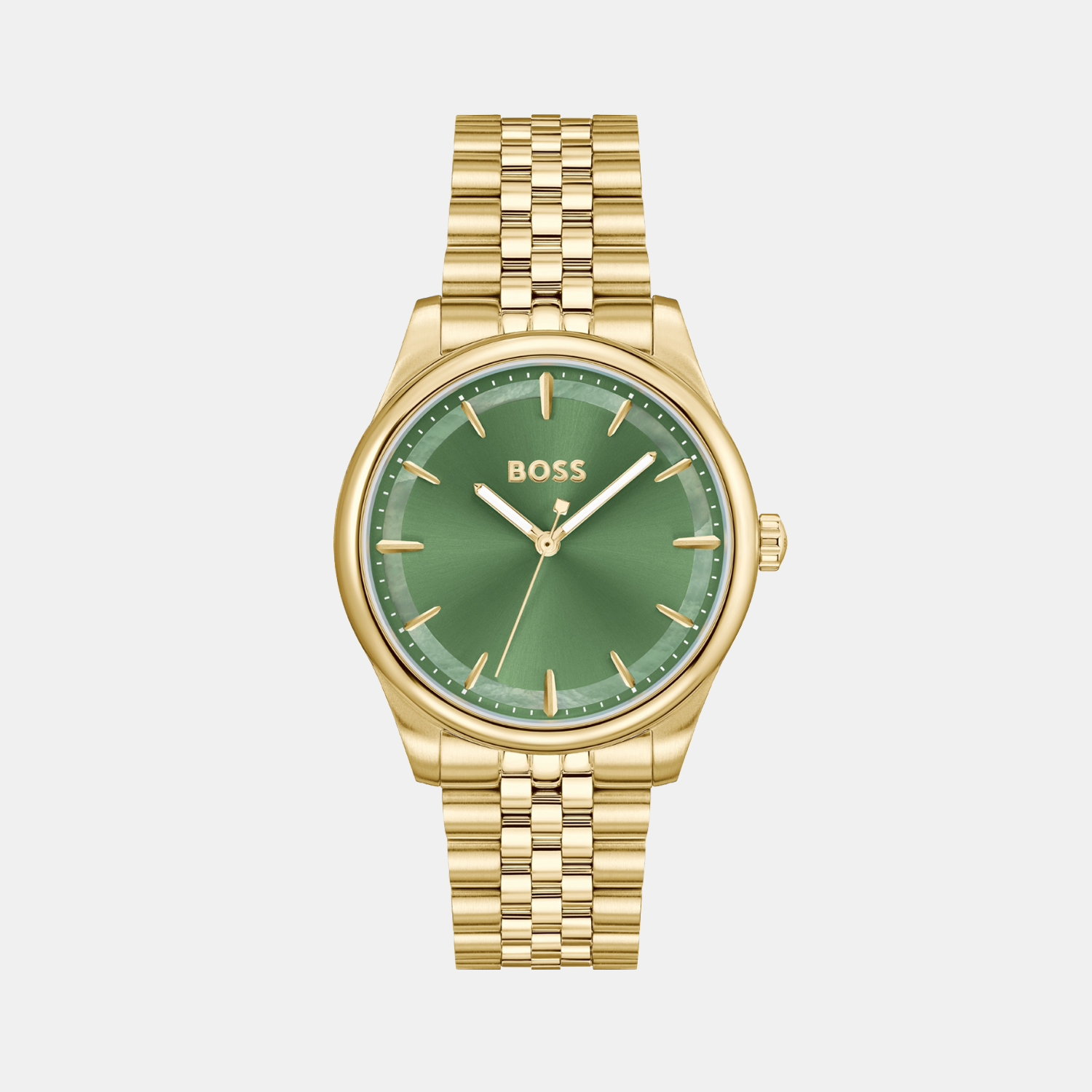 Boss Graceful Women Quartz Green Mother Of Pearl Dial Analog Stainless Steel Watch 1502780