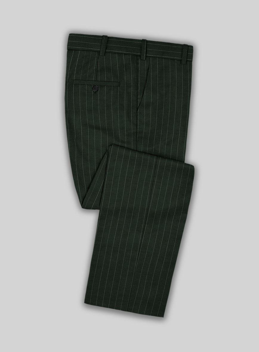 StudioSuits Kingsman Double Breasted Green Stripe Wool Suit - view 4