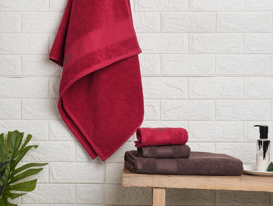 Spaces India Multi 4 Piece 100% Cotton Towel Combo - Aura By Spaces