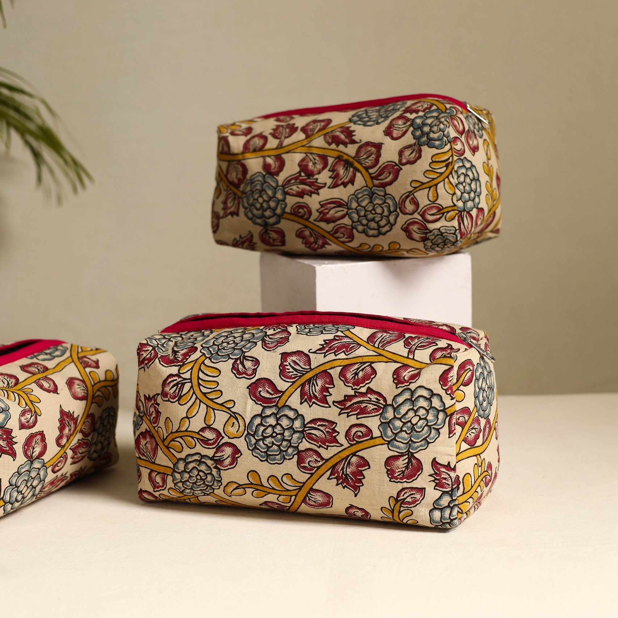 NOORI BAZAR Beige - Handmade Cotton Toiletry Bags (Set of 3) 13 - view 2