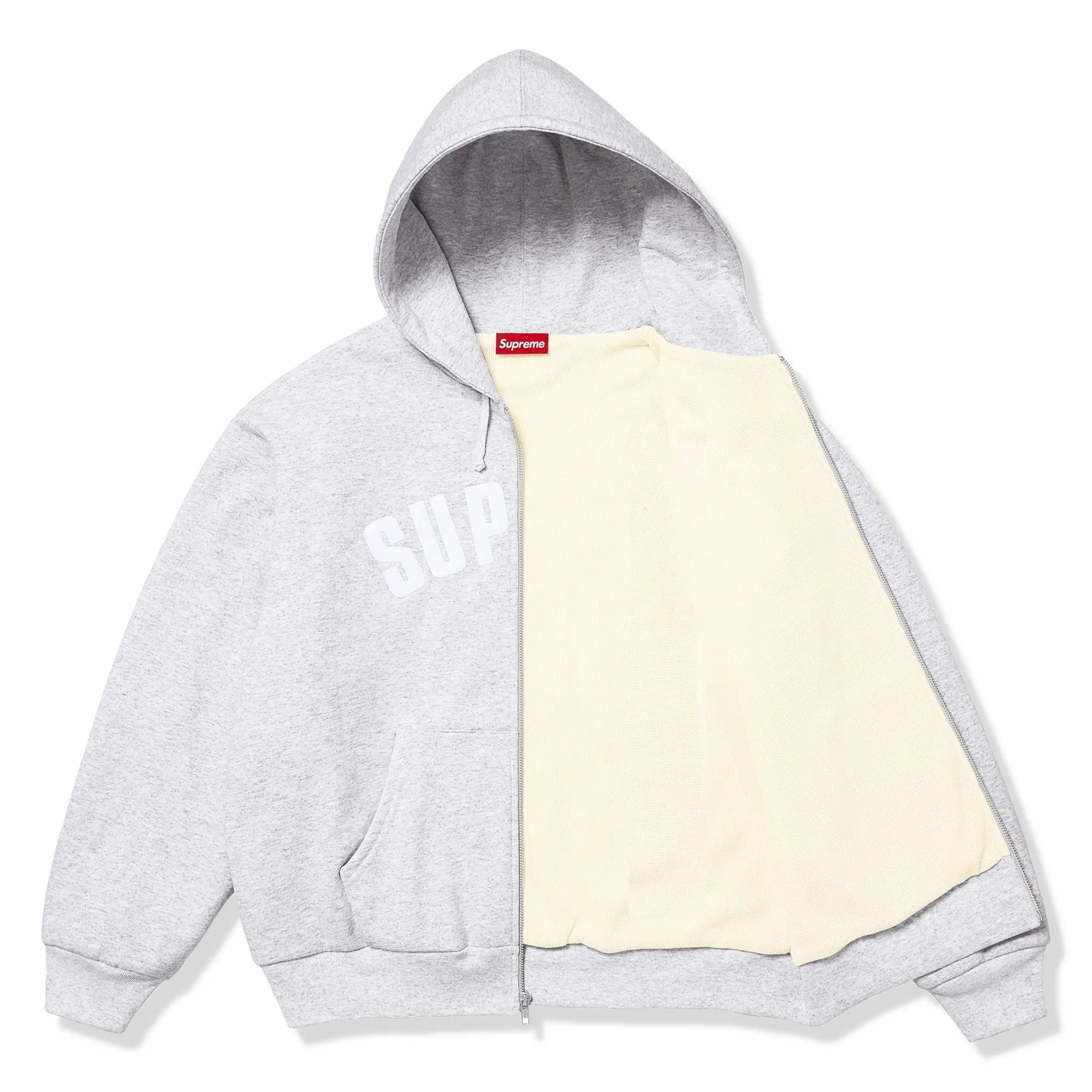 Supreme Arc Thermal Lined Ash Grey Zip-Up Hoodie - view 2