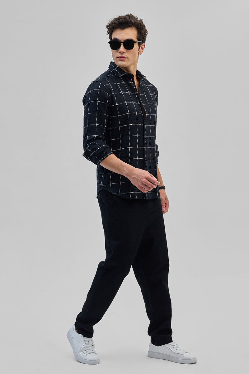 SNITCH Black Textured Checks Shirt - view 3