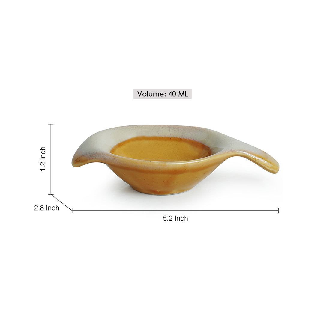 EXCLUSIVELANE 'Four Dips of Starlight' Chutney Dip Bowls Dual Glazed Studio Pottery In Ceramic (Set Of 4) - view 4