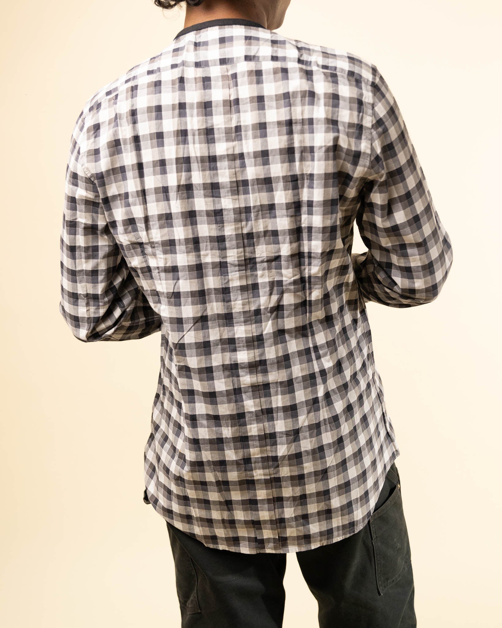 Dolce & Gabbana Gold Grey Checkered Shirt - view 2