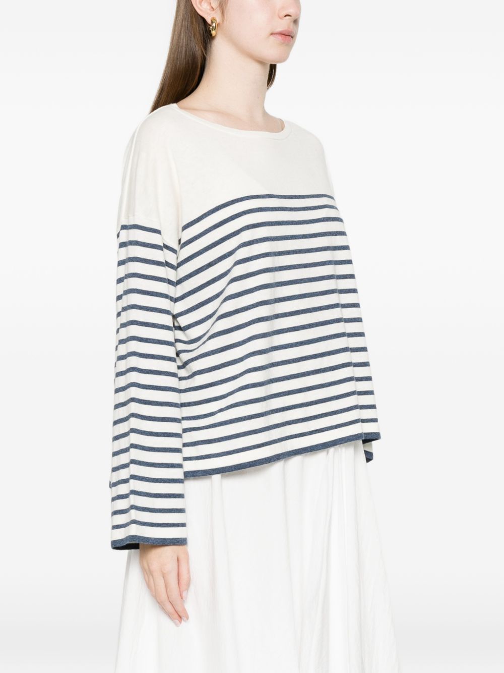 Ct Plage Striped cotton sweater – Cotton 95%, Cashmere 5% - view 2