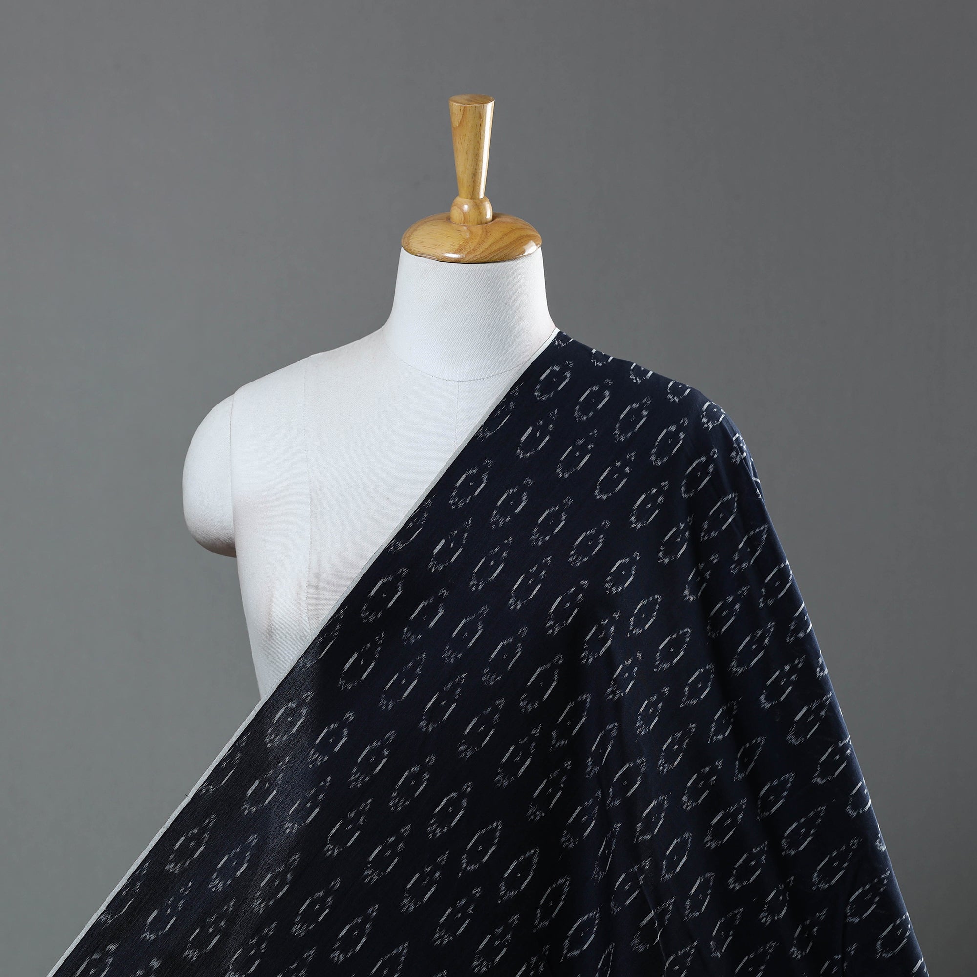 SOUTH KARGHA Black - Mercerised Cotton Pochampally Ikat Fabric 19