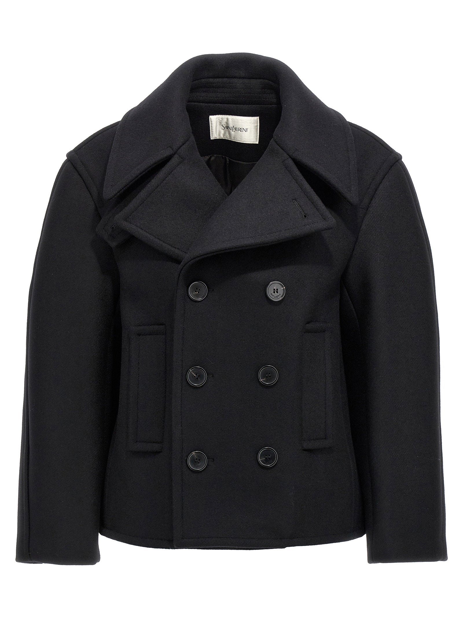 Saint Laurent Oversized Caban Coat – 100% virgin wool