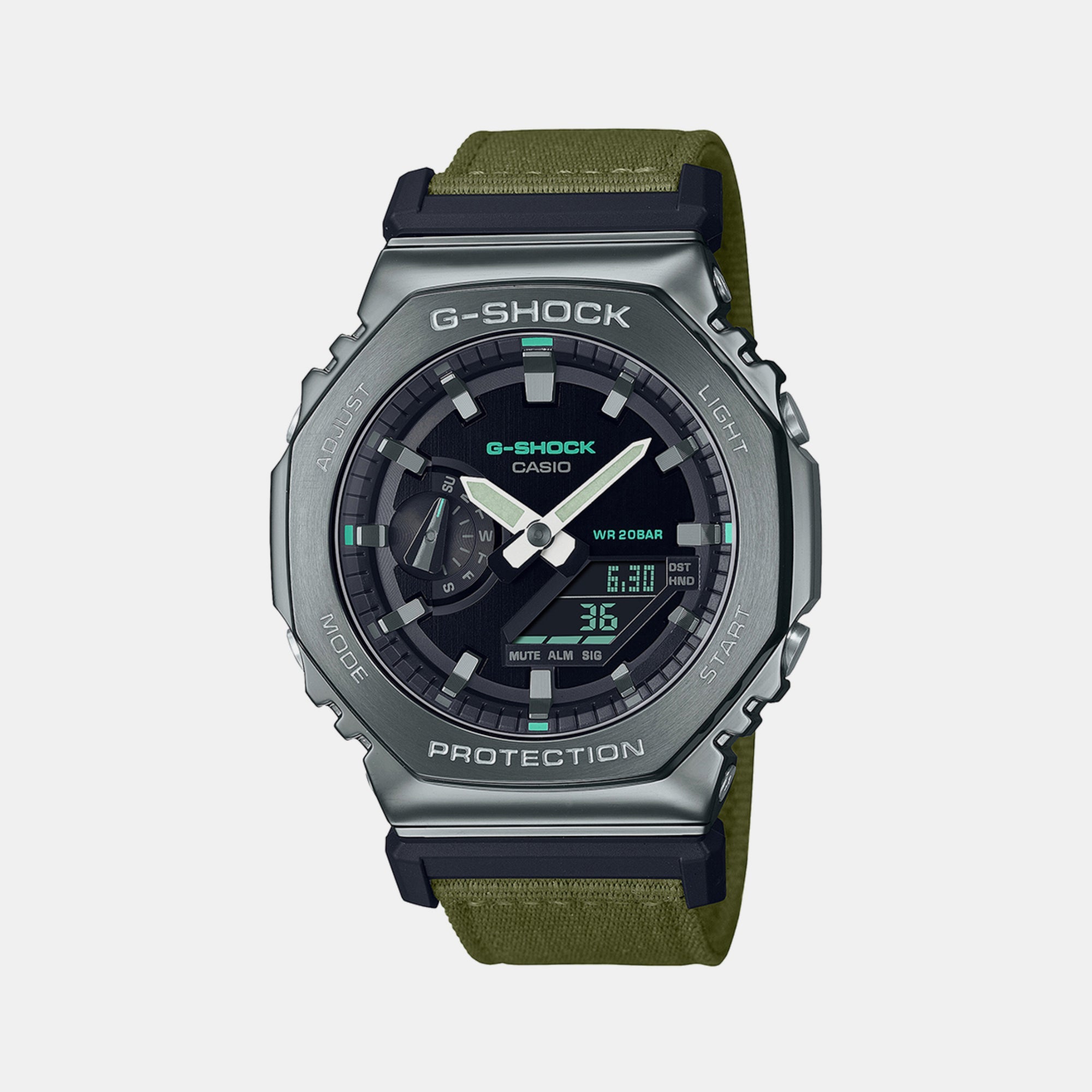 Casio G-Shock Men Quartz Grey Dial Analog-Digital Fabric Watch G1374
