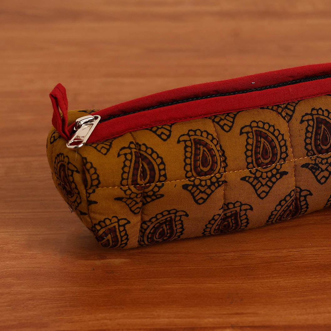 NOORI BAZAR Brown - Handmade Quilted Cotton Pencil Pouch 11 - view 2