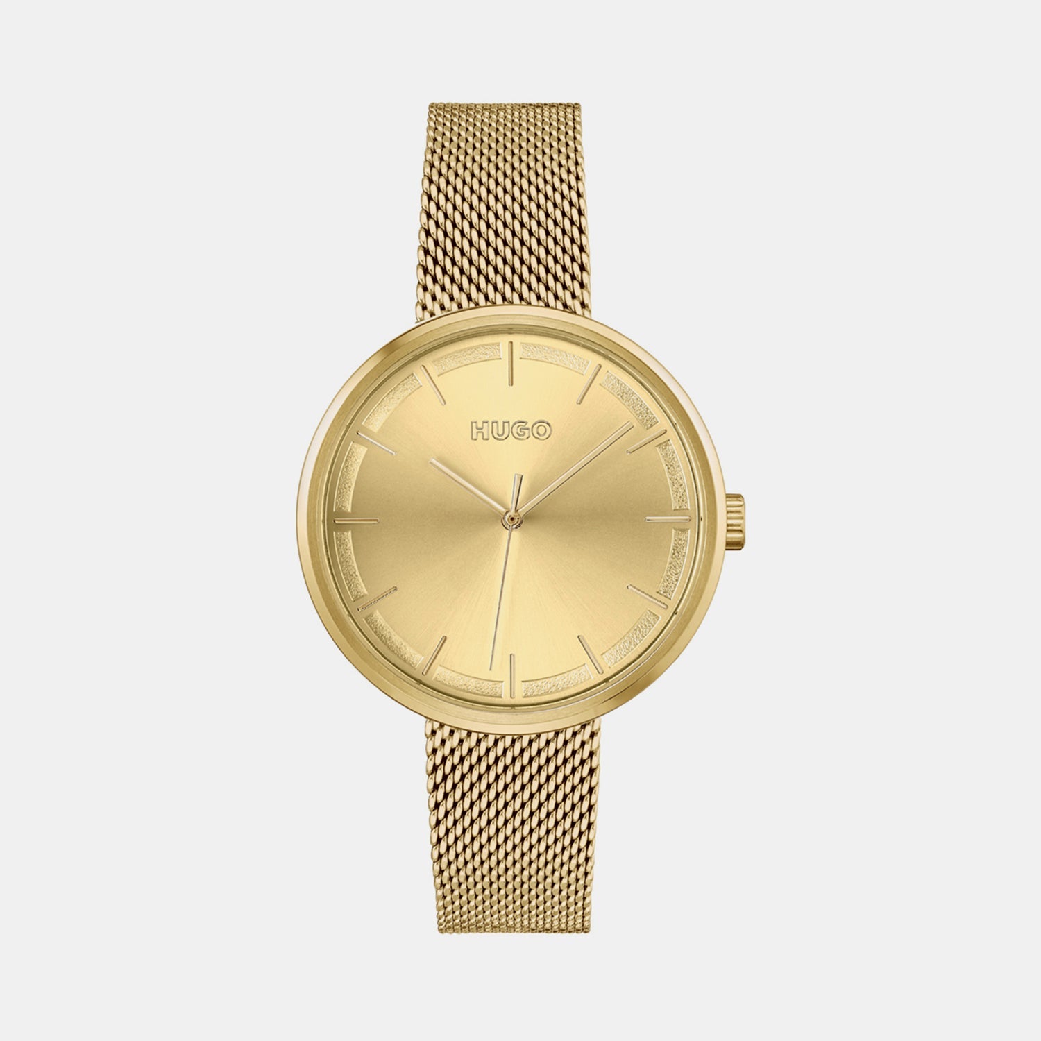 Boss Crush Women Quartz Gold Dial Analog Mesh Watch 1540122