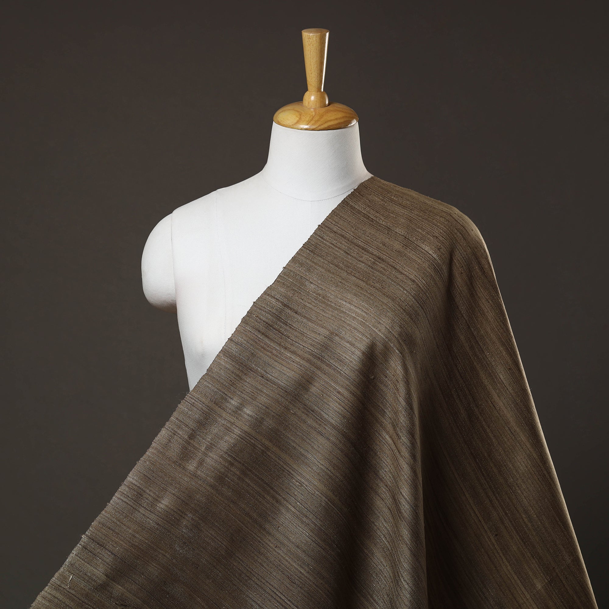 ITOKRI CRAFTS INITIATIVE Brown - Authentic Handwoven Tussar Silk Bhagalpuri Fabric 06