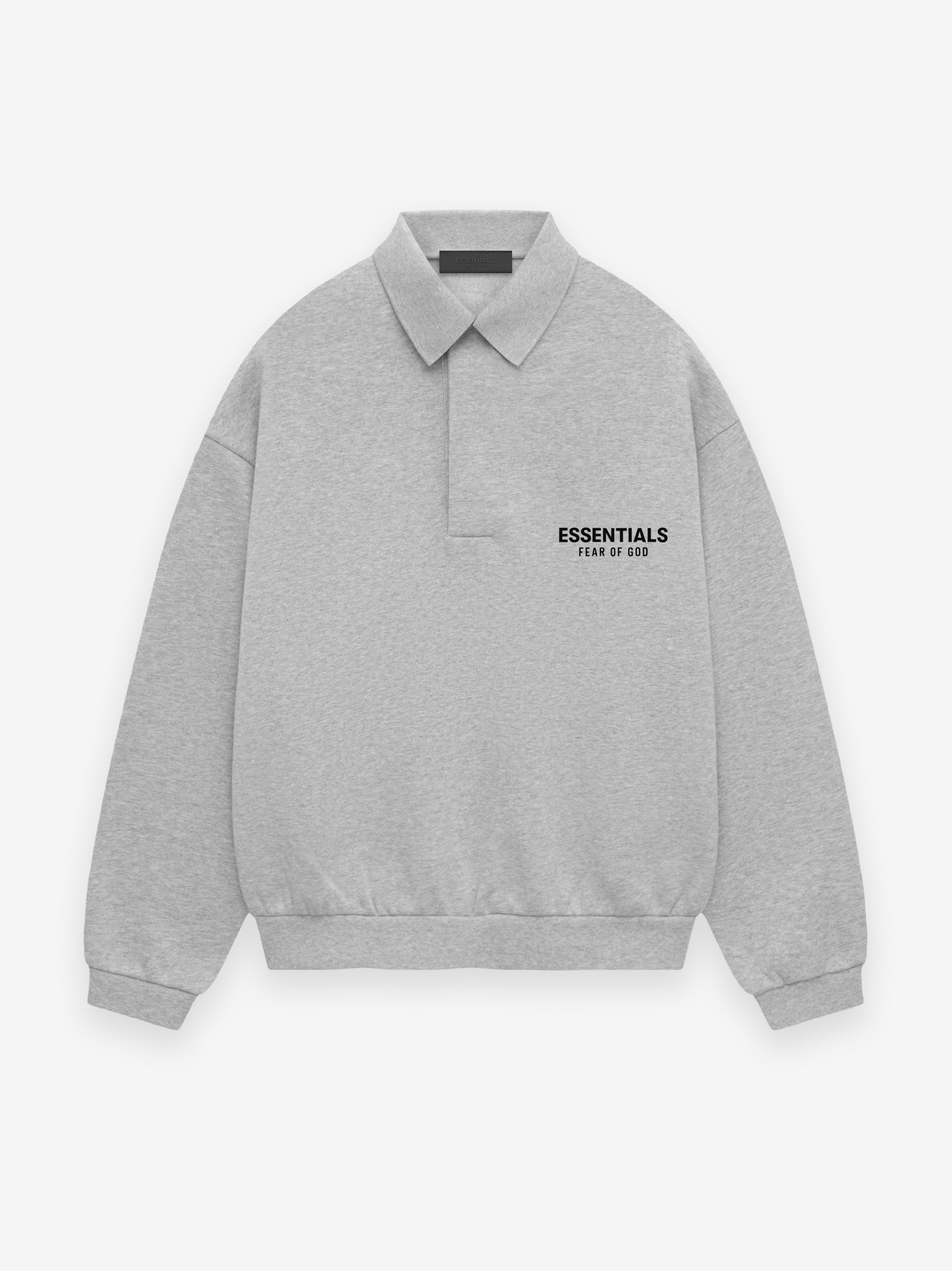 ESSENTIALS Fleece Polo – Light Heather Gray