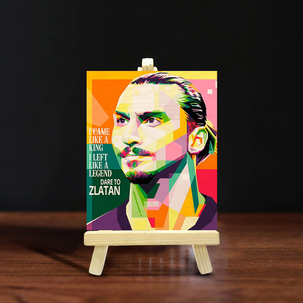 Bigsmall_cc Zlatan Ibrahimović Wooden Print With Easel Stand