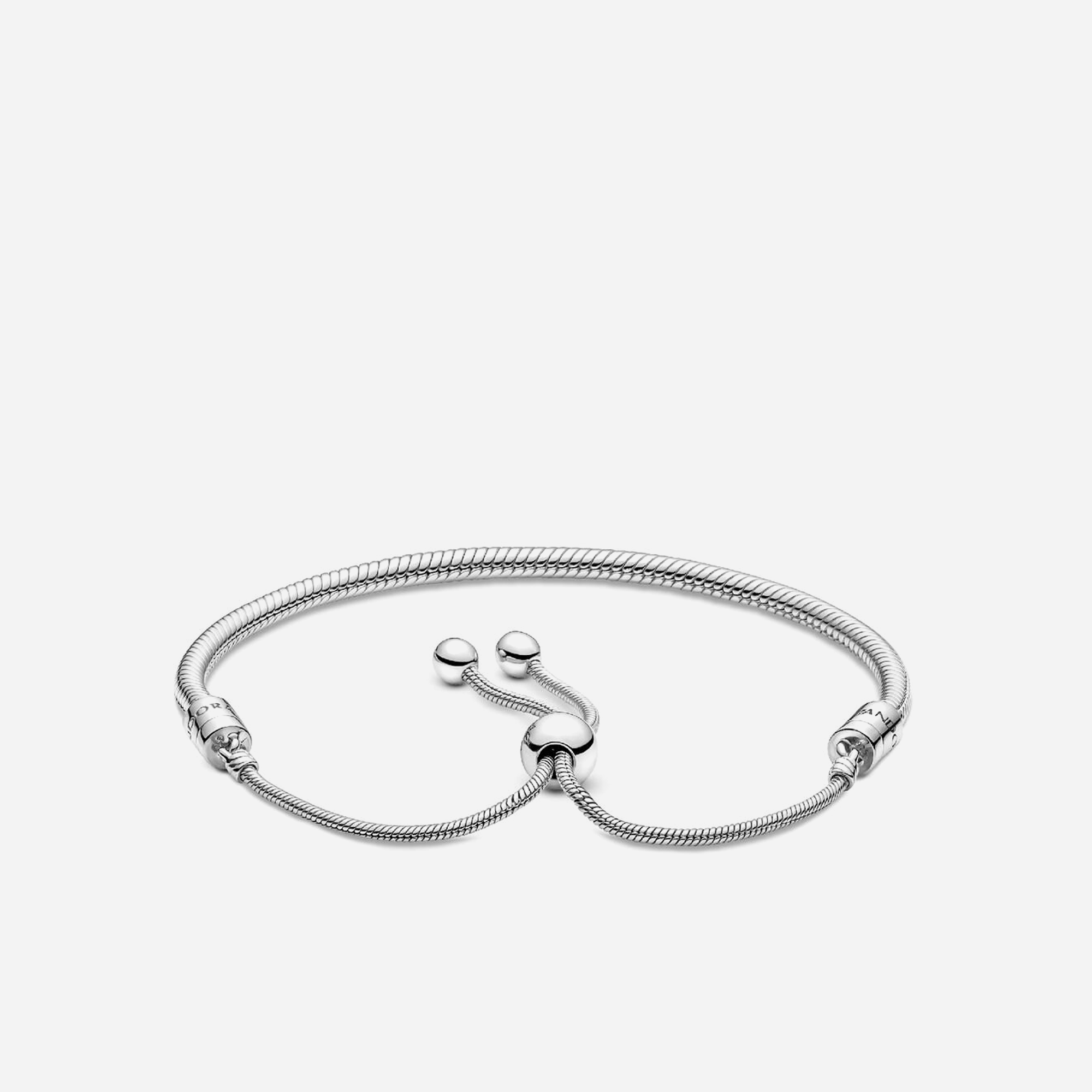 Pandora Moments Snake Chain Slider Bracelet Sterling Silver - view 2