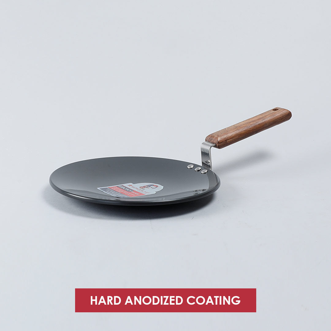 Wonderchef Ebony 25 cm Roti Tawa | Wooden Handle With Rivets