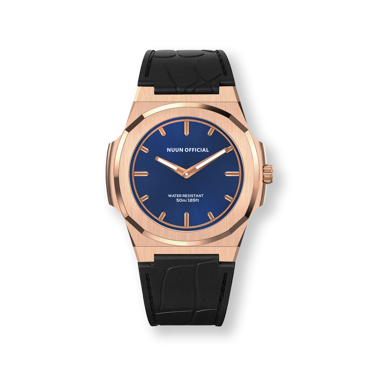 Nuun Official MS Rosegold Men Analogue Watch Blue Dial With Gold Marker - MS Rosegold 38mm - view 2
