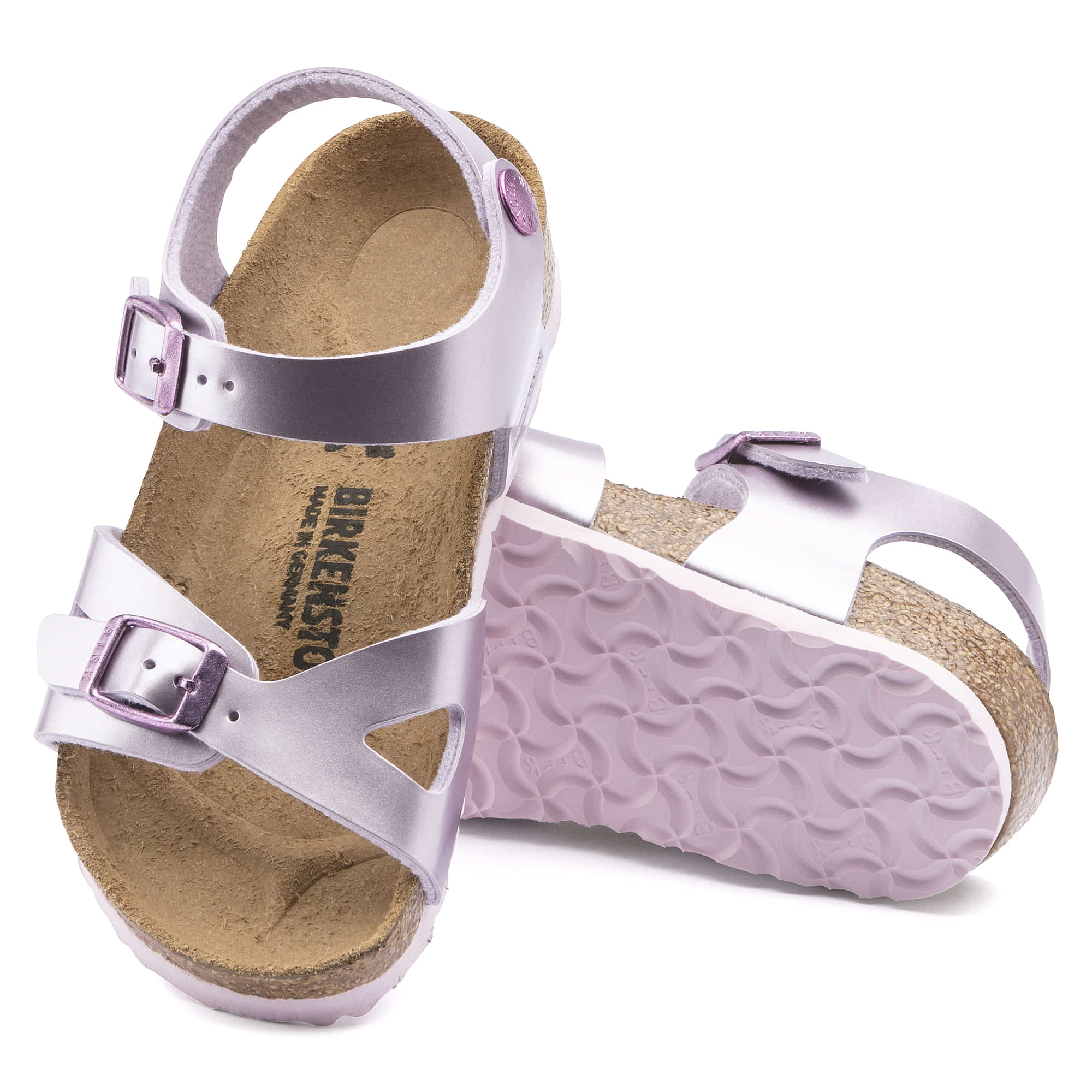 Birkenstock Rio Kids Birko-Flor – Purple Purple/Electric Metallic Lilac