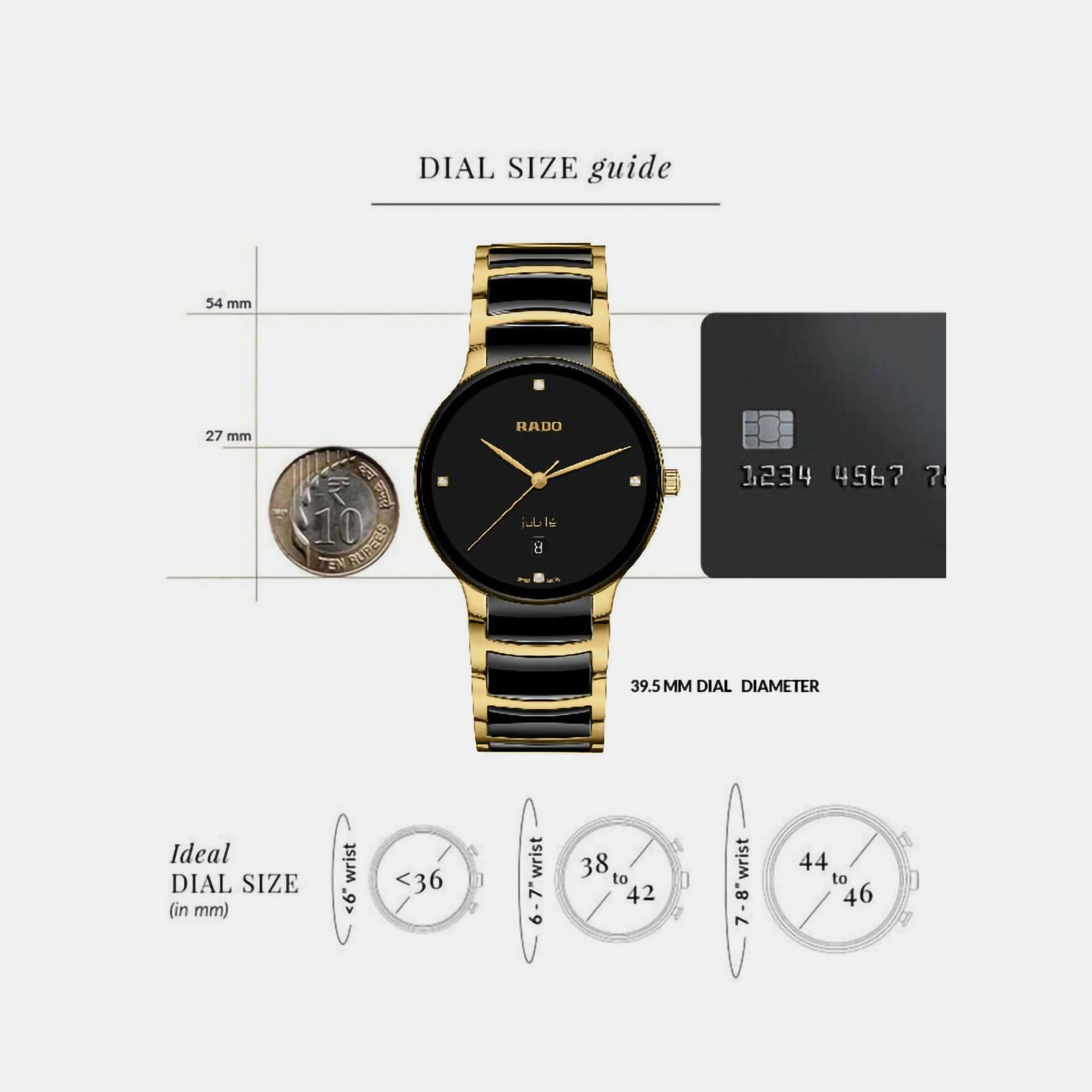 Rado Centrix Unisex Quartz Black Dial Analog Ceramic Watch R30022712 - view 6
