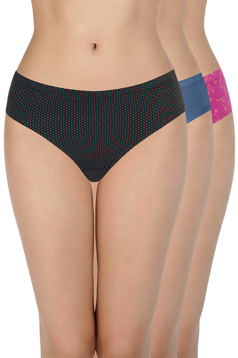 every de 100% Cotton Bikini Panty Pack (Pack of 3) - D009 - Multi