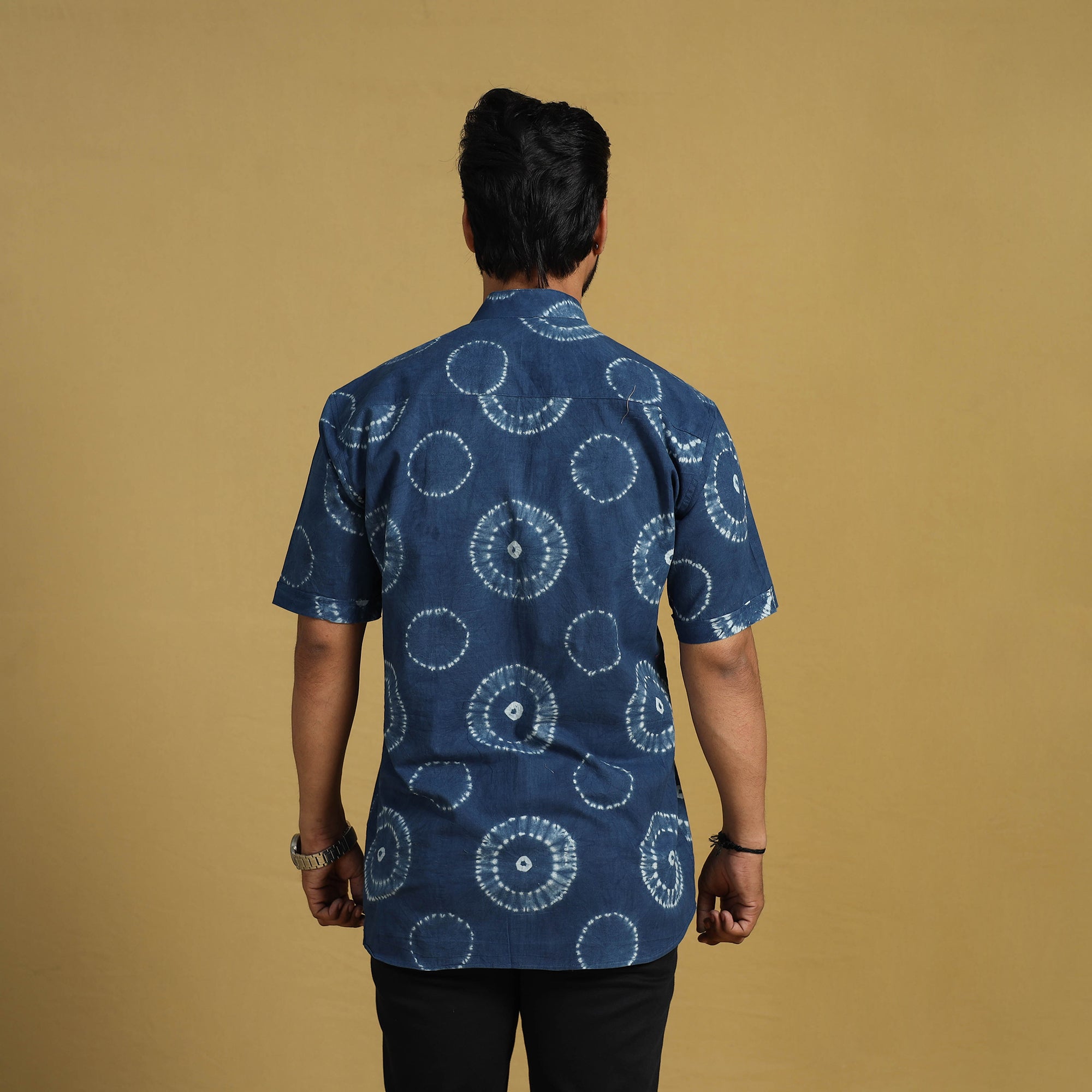 ITOKRI CASUALS Blue - Half Sleeve Tie & Dye Cotton Men Shibori Shirt 11 - view 4