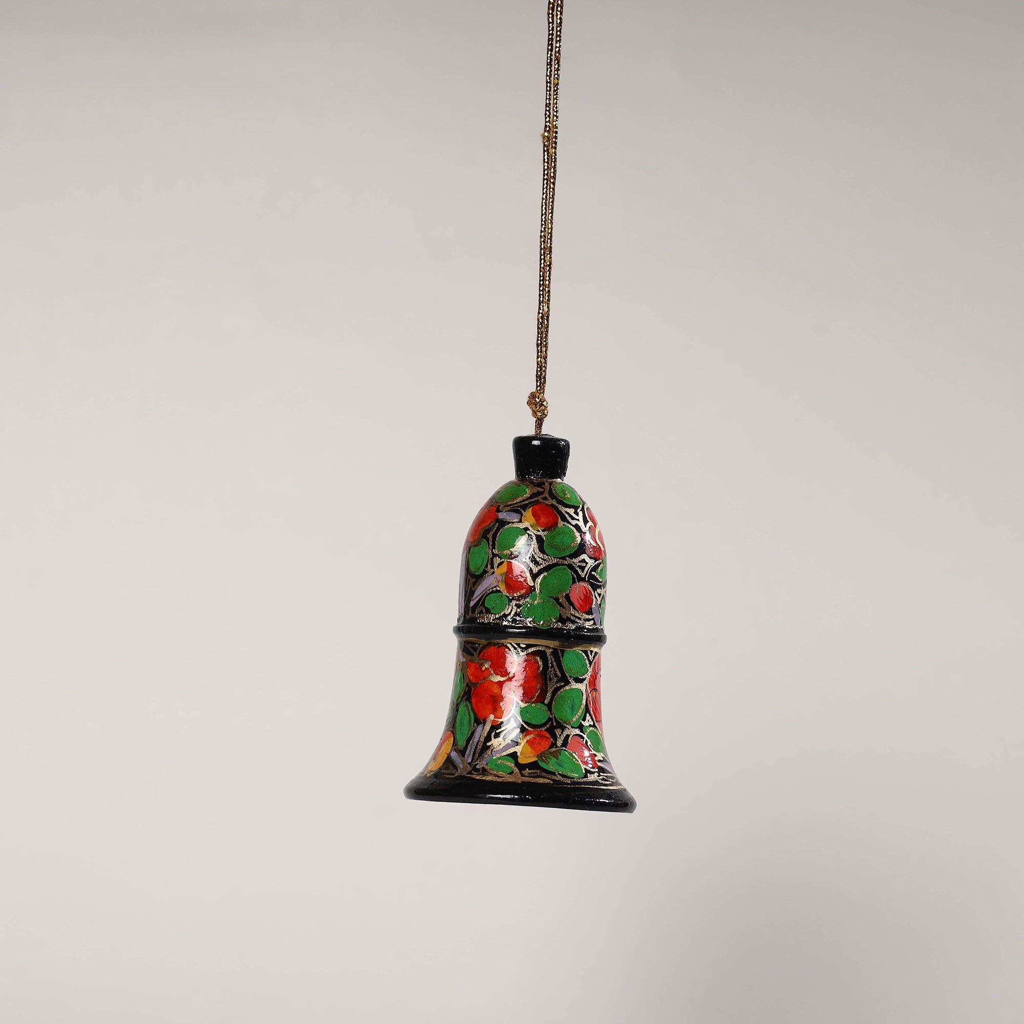 ZAHID HUSSAIN BHAT Bell - Kashmir Handpainted Wooden Christmas Ornament (3 Inches) - view 2