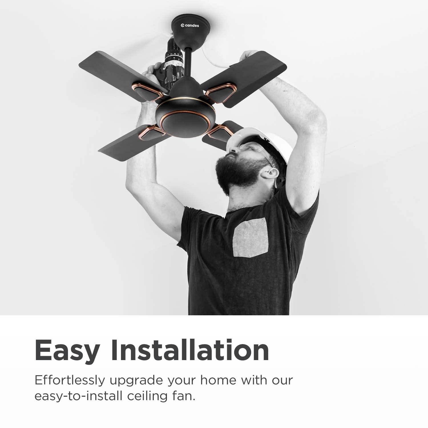 Candes Brio Turbo 600 mm / 24 Inch High Speed 4 Blade Anti-Dust 405 RPM Ceiling Fan Suitable for Kitchen/Veranda/Balcony/Small Room (Pack of 1, Coffee - view 6