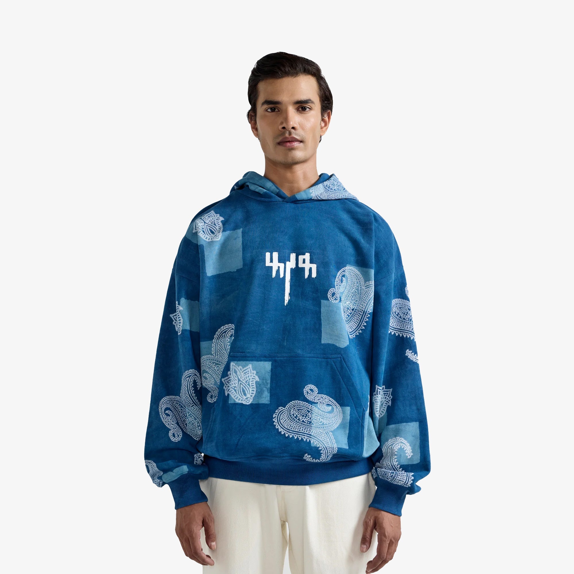 F A R A K | Handmade Indigo Hoodie { Blue
