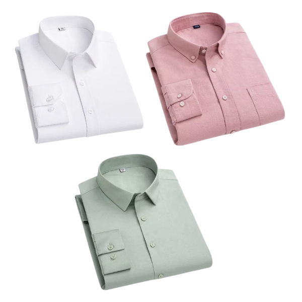 BlackTree Combo of 3 Cotton Shirt for Man ( White,Pink and Pista )