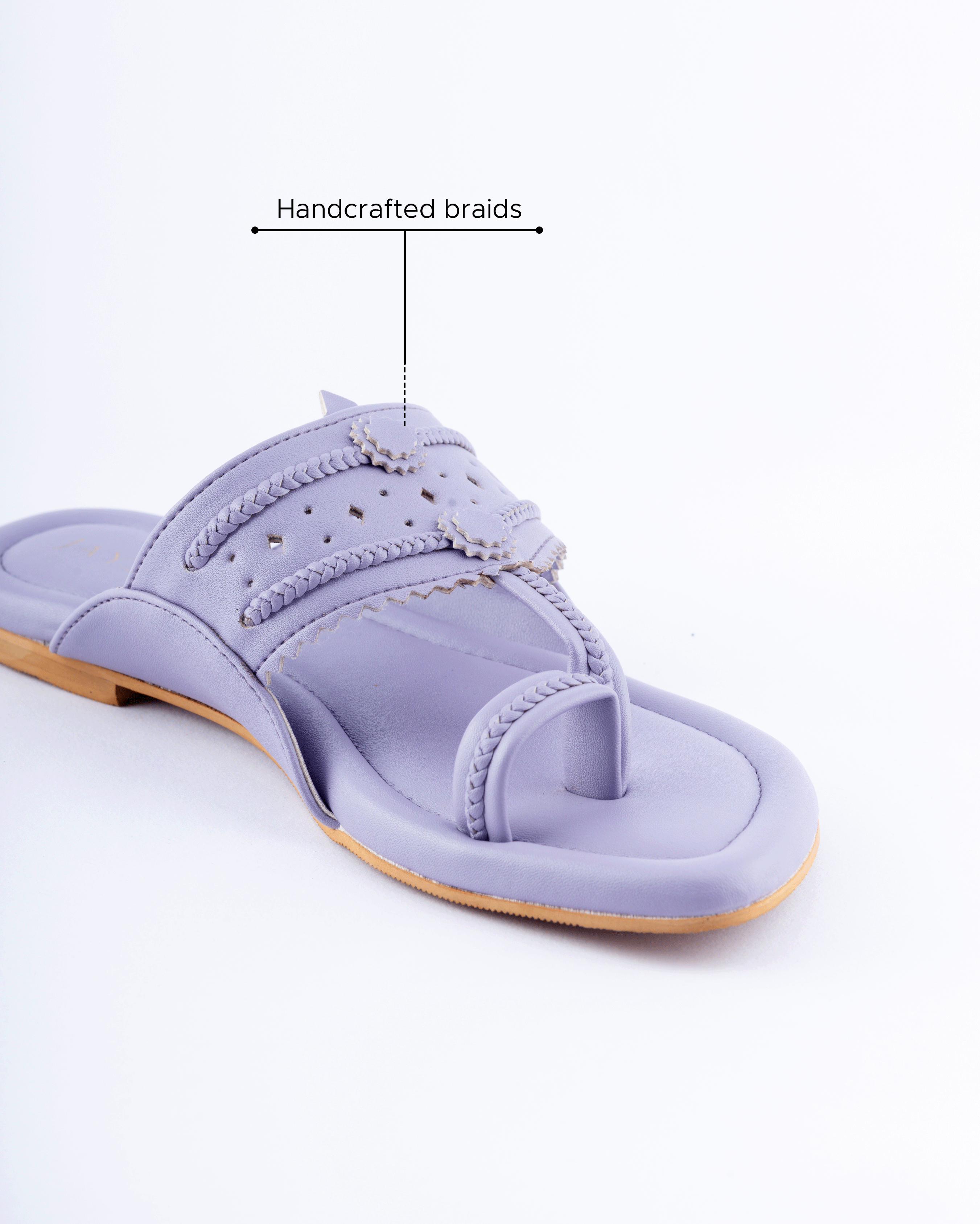 Jaysole Chatelle Lavender Solid Kolha Flats - view 5