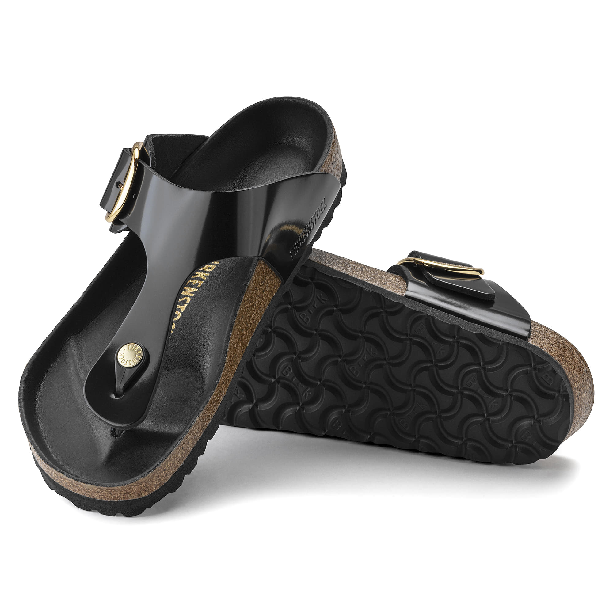 Birkenstock Gizeh Big Buckle Natural Leather Patent