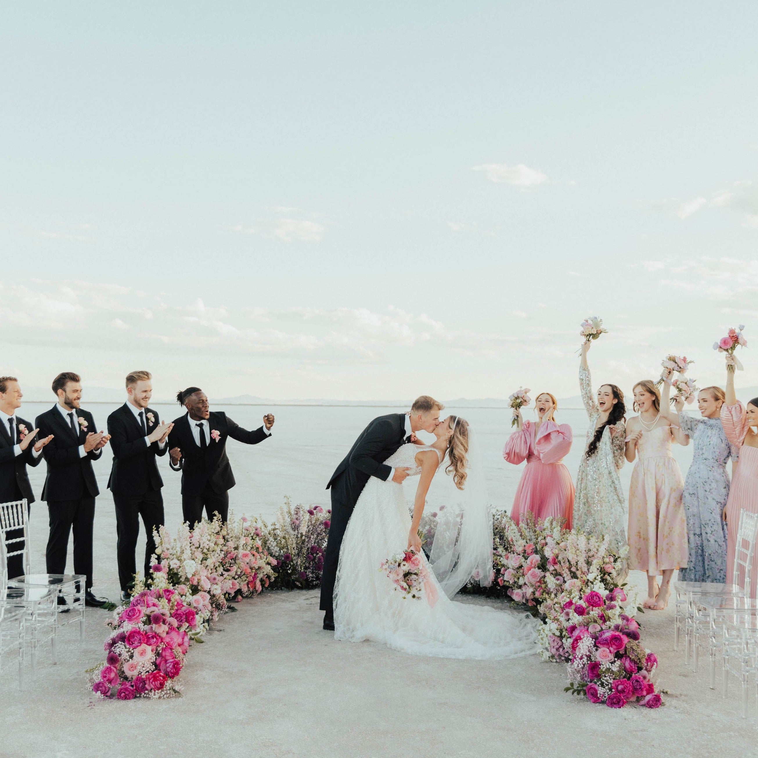 fiftyflowers.com Garden Couture Pink Salt Flats Wedding Editorial - view 3