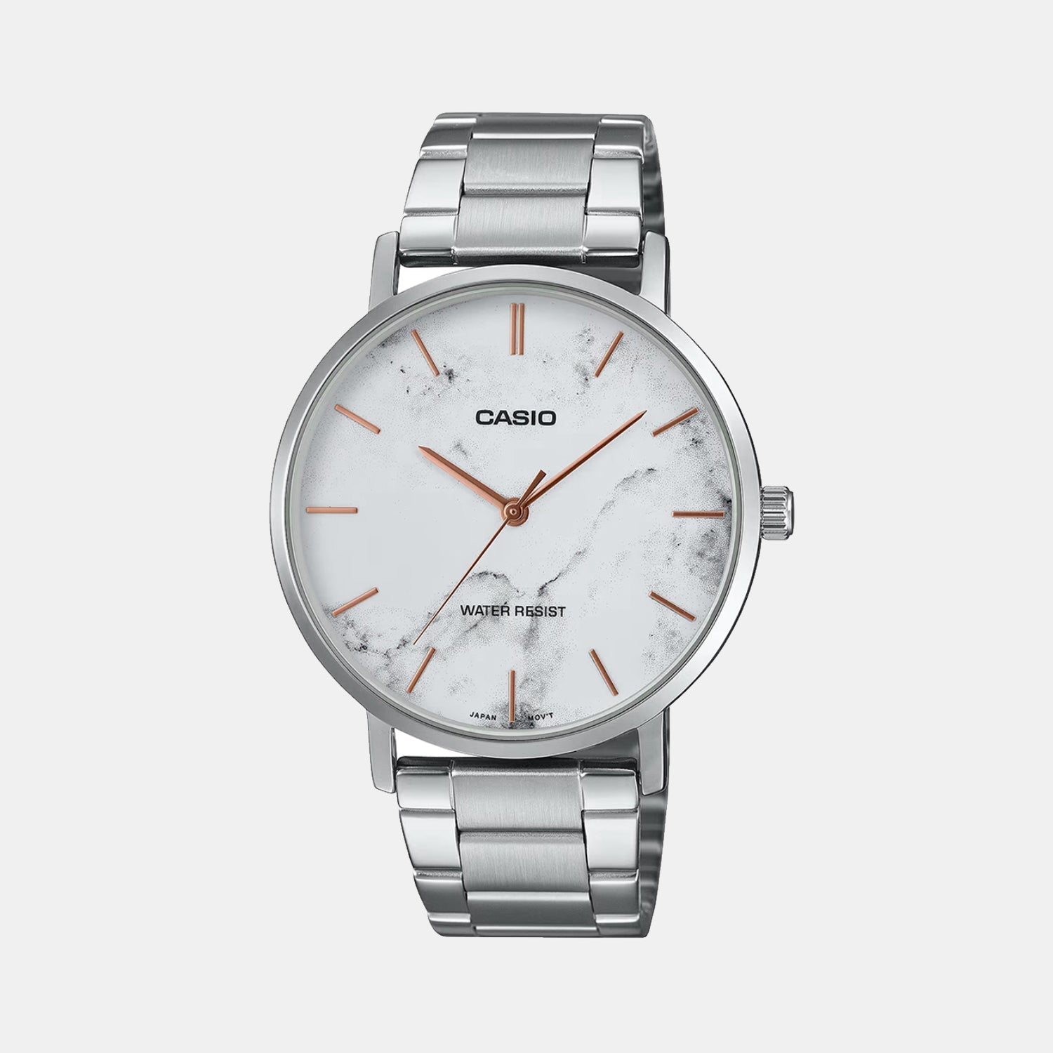 Casio Enticer Men Quartz White Dial Analog Stainless Steel Watch A2350