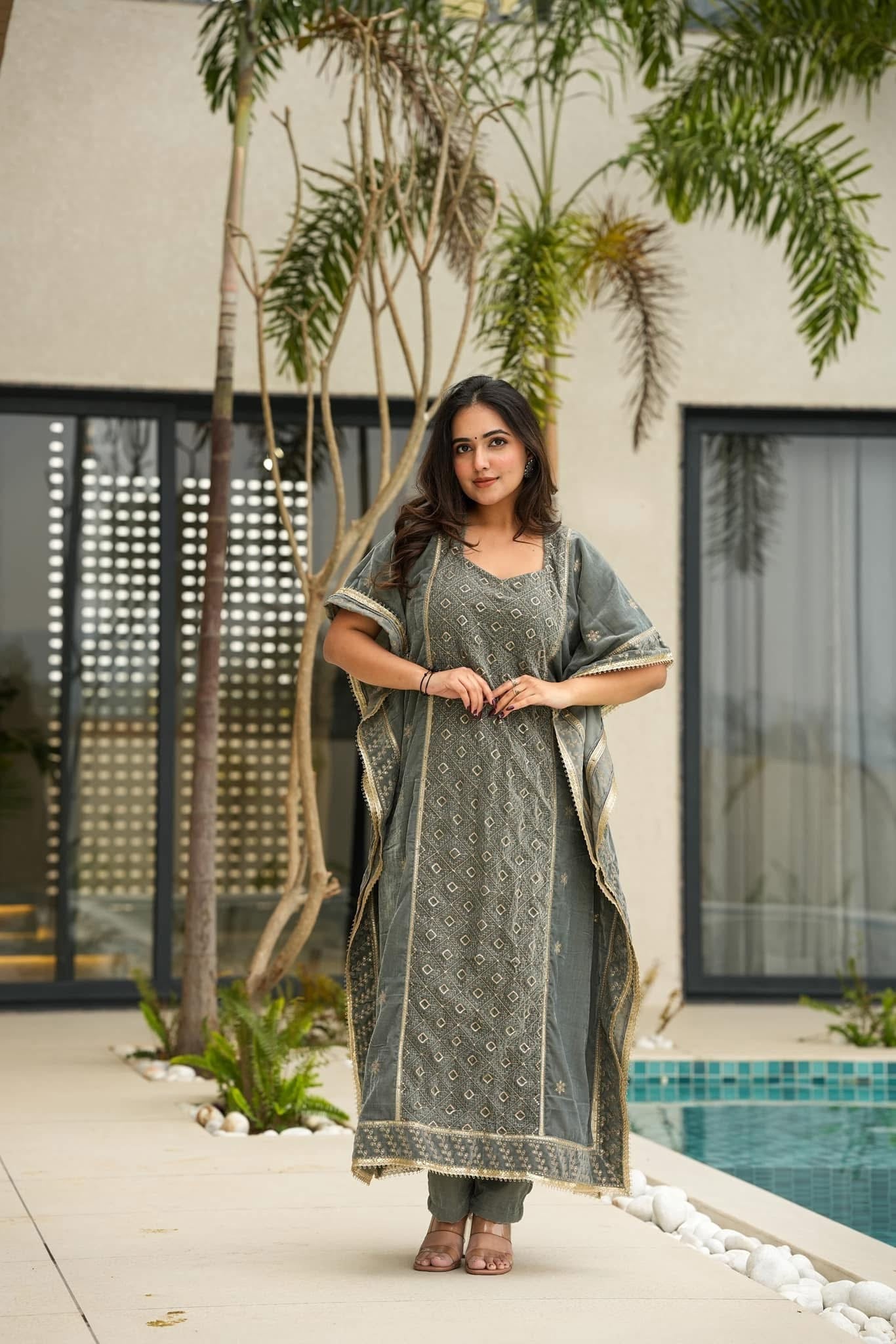 Idaho-o Soft Blush velvet kaftan