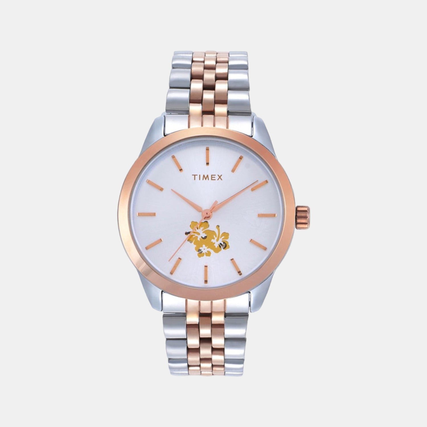 Timex Fashion Women Quartz White Dial Analog Stainless Steel Watch TWEL13110