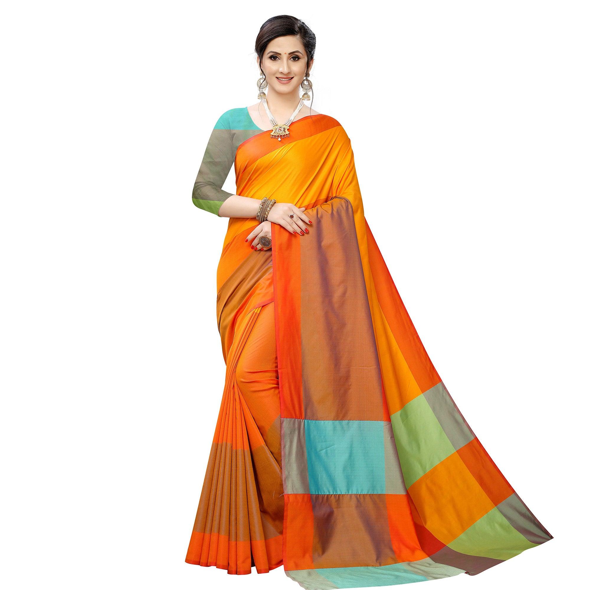 Peachmode Ideal Mustard Yellow Colored Festive Wear Woven Sana Silk Saree