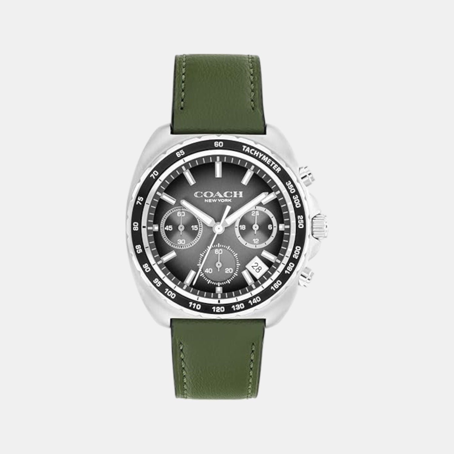 Coach Charter Men Quartz Grey Dial Chronograph Leather Watch 14602742