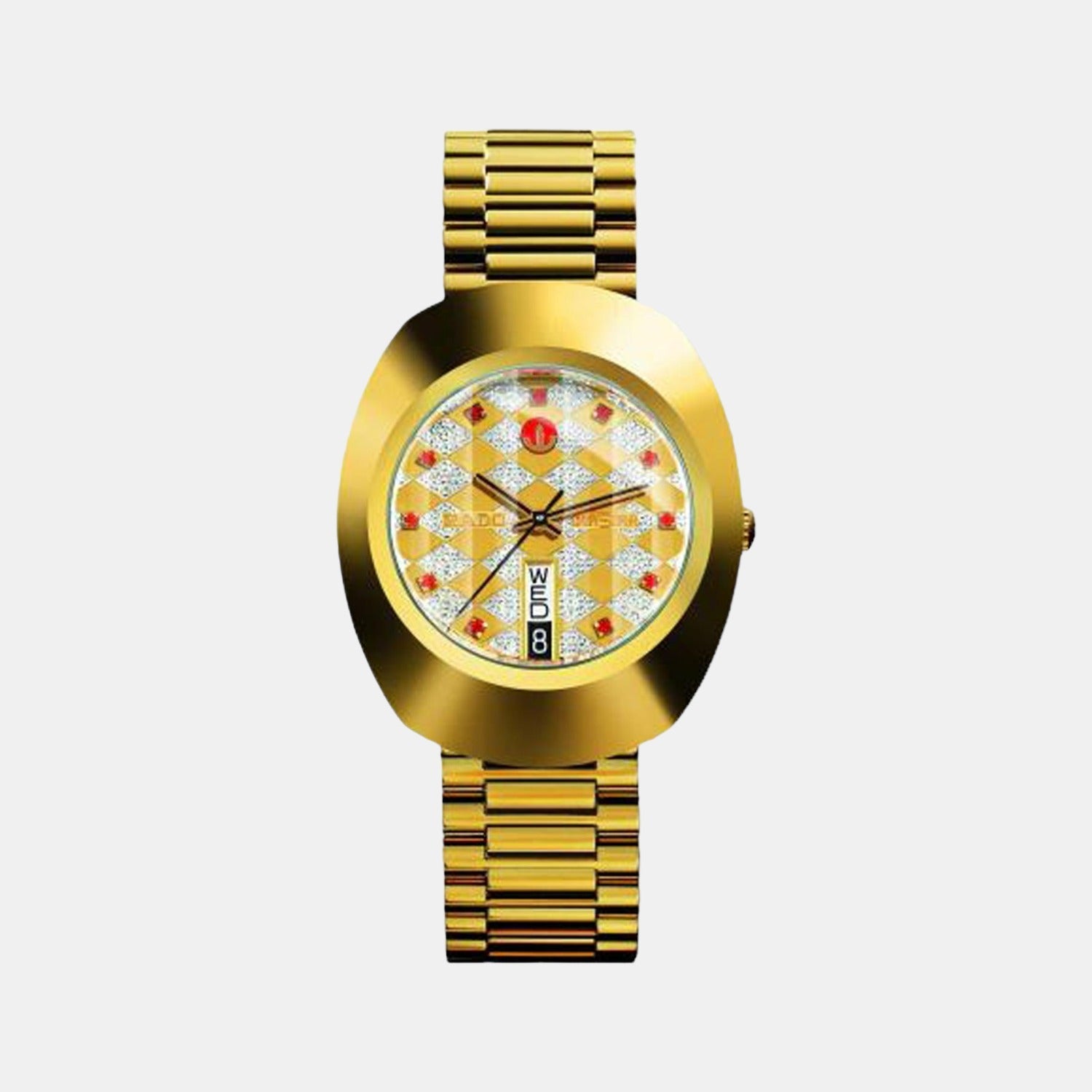Rado Diastar Men Quartz Gold Dial Analog Stainless Steel Watch R12413193