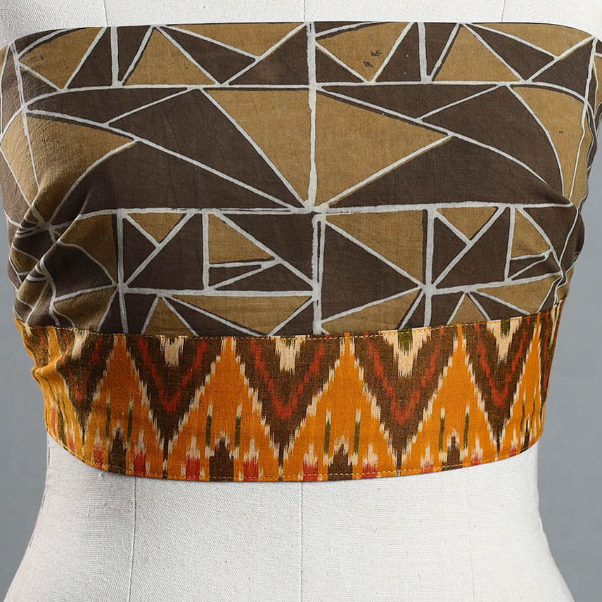 NOORI BAZAR Brown - Akola Block Printed Cotton Blouse Piece 112 - view 3