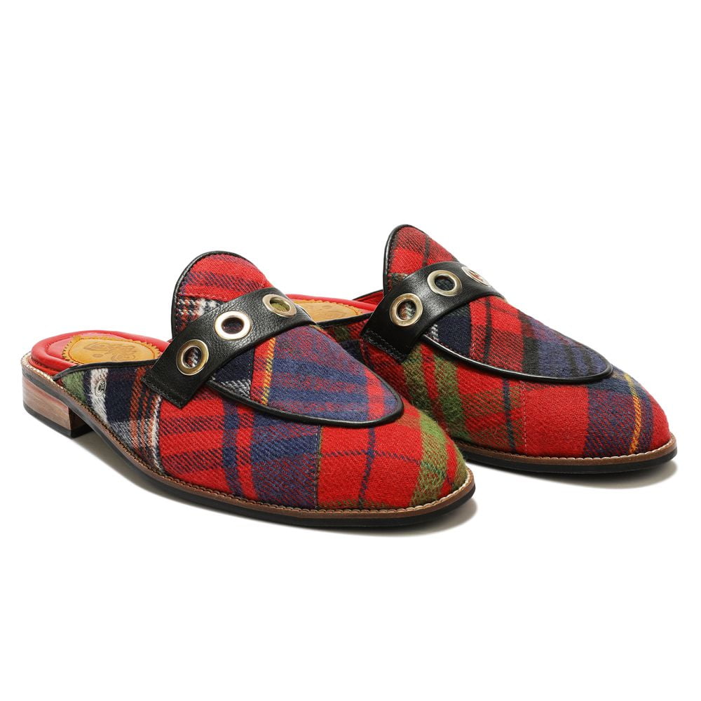 Banjaaran India Red Tartans Mule_ for Men (discontinued)