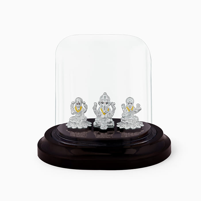 GIVA Jewellery Silver Lakshmi Ganesh Saraswati Prosperity Idol - view 2