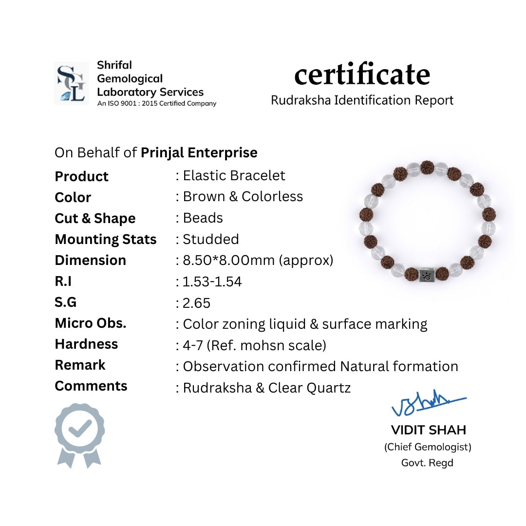 Prinjal Jewellers Rudraksha with Spatik Diamond Cut Beads Bracelet - view 7