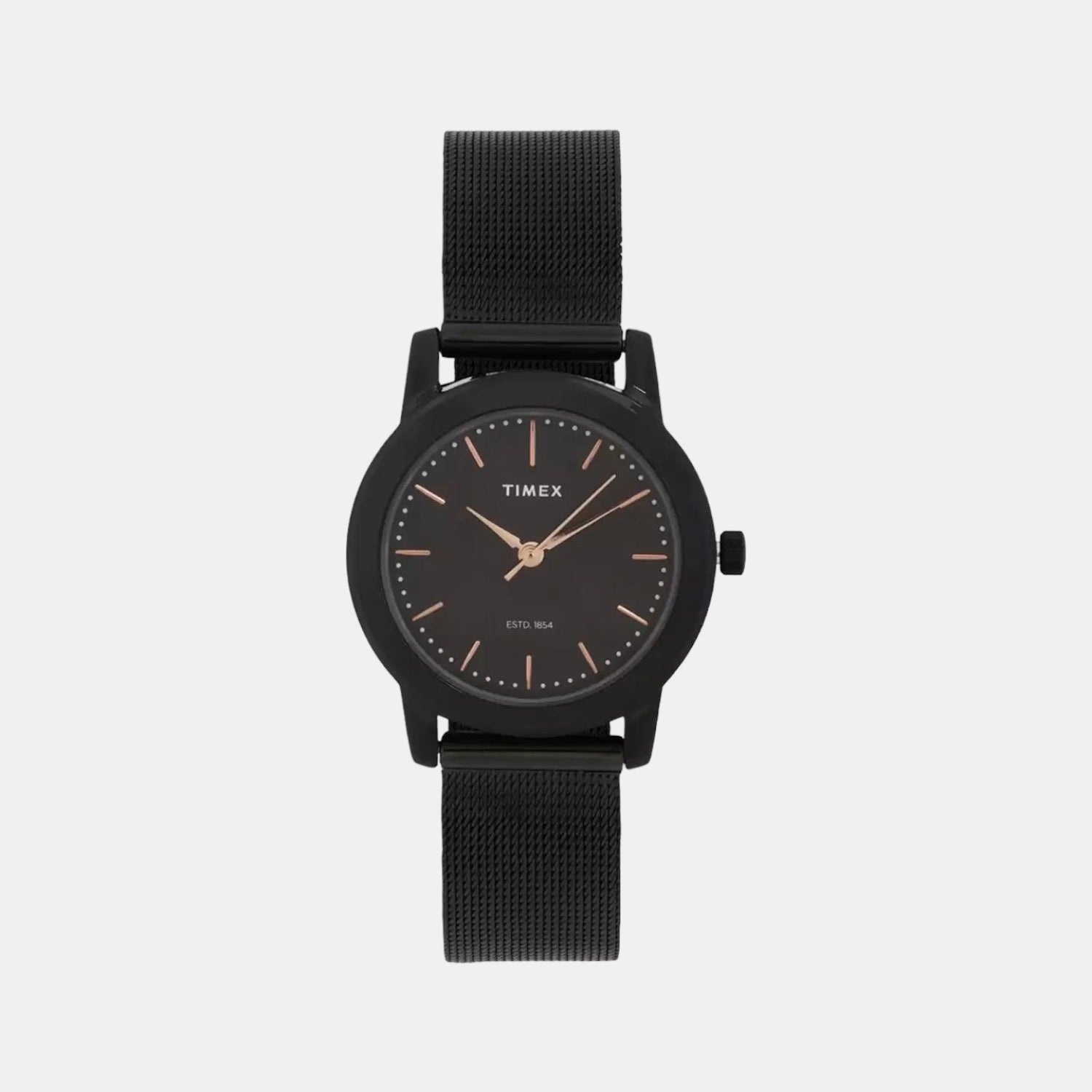 Timex Fashion Women Quartz Black Dial Analog Stainless Steel Watch TW000W114