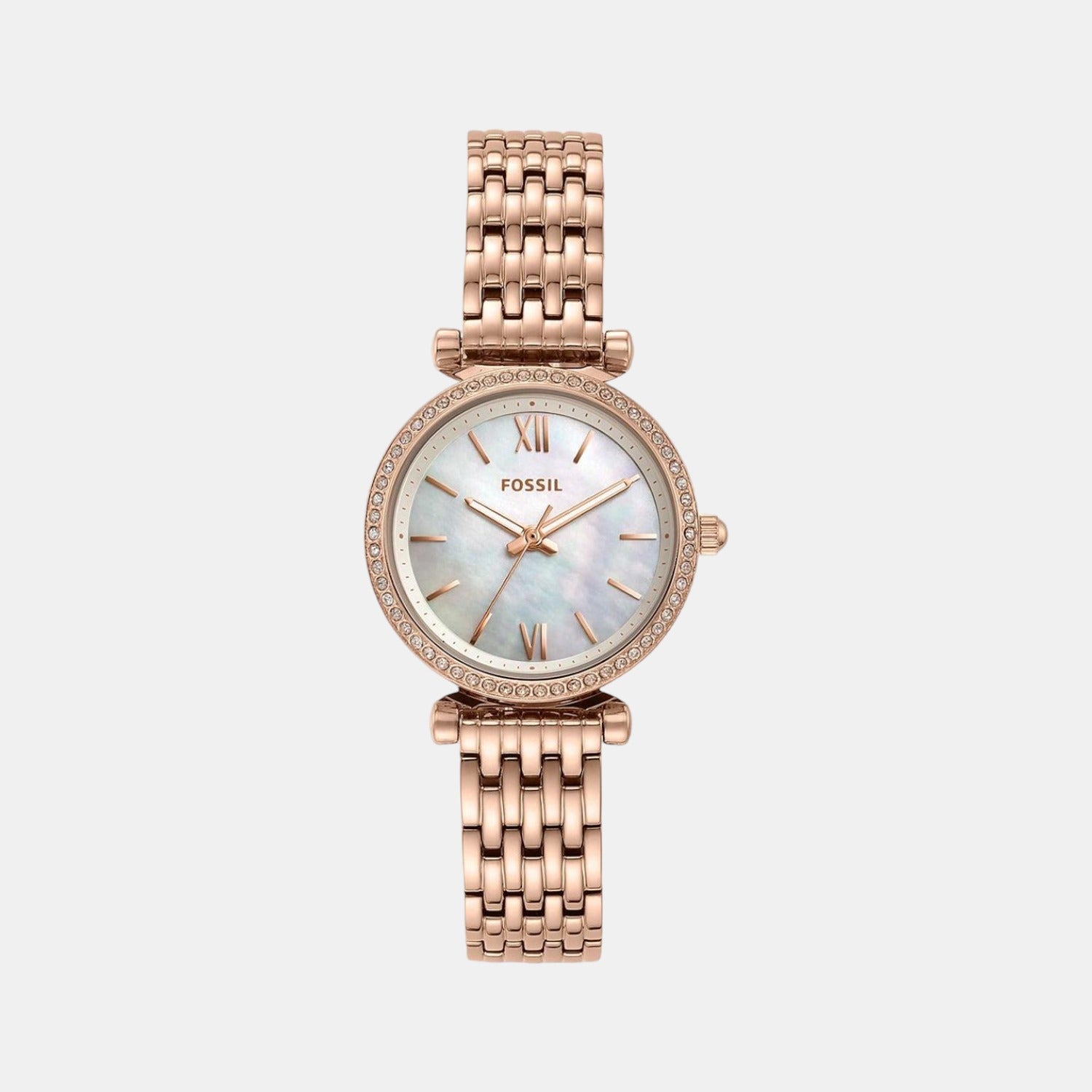 Fossil Carlie Mini Women Quartz White Dial Analog Stainless Steel Watch ES4648