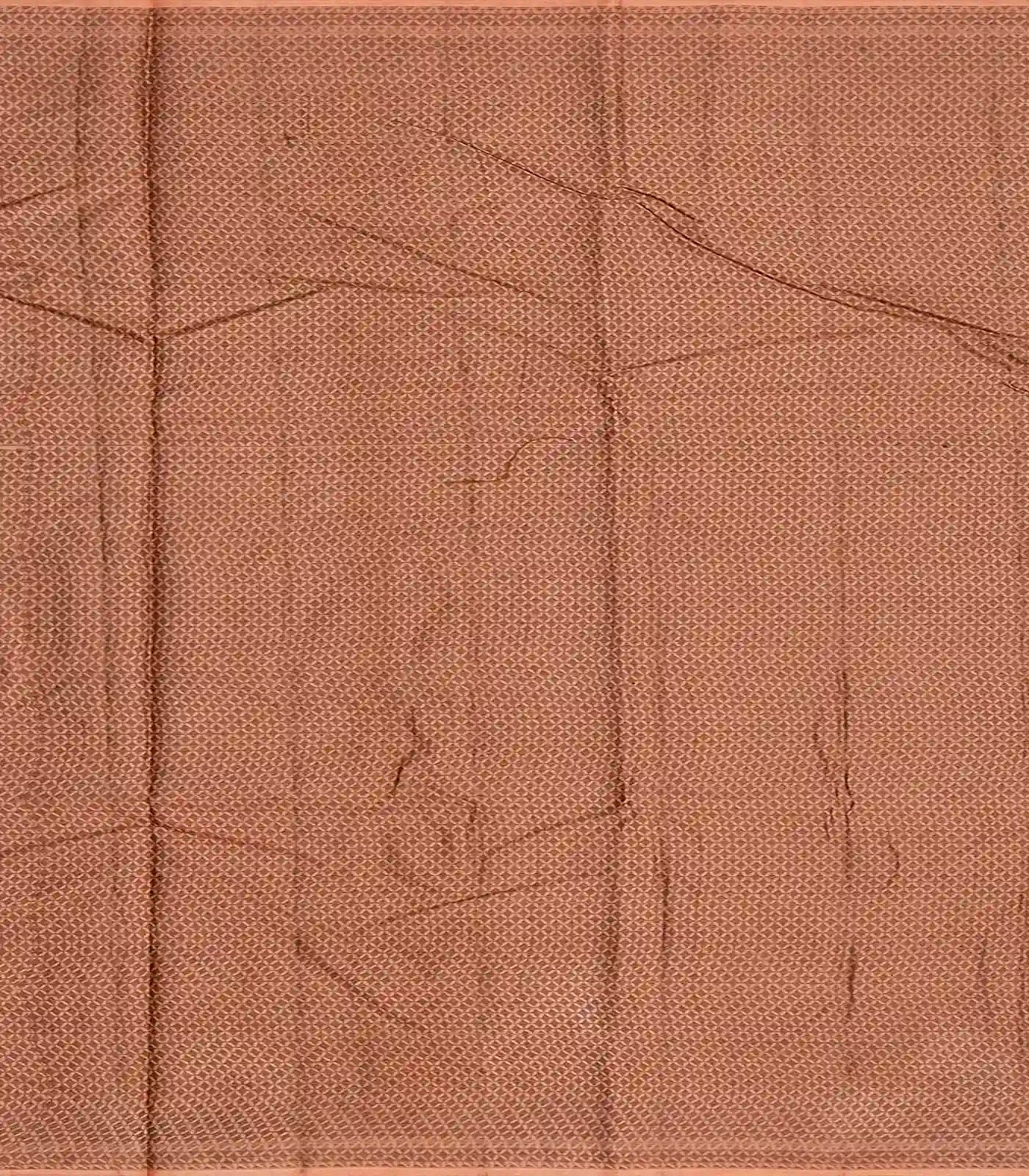 RmKV Peach Handwoven Tussar Silk Saree With Floral Motifs In Border-Peach - view 4
