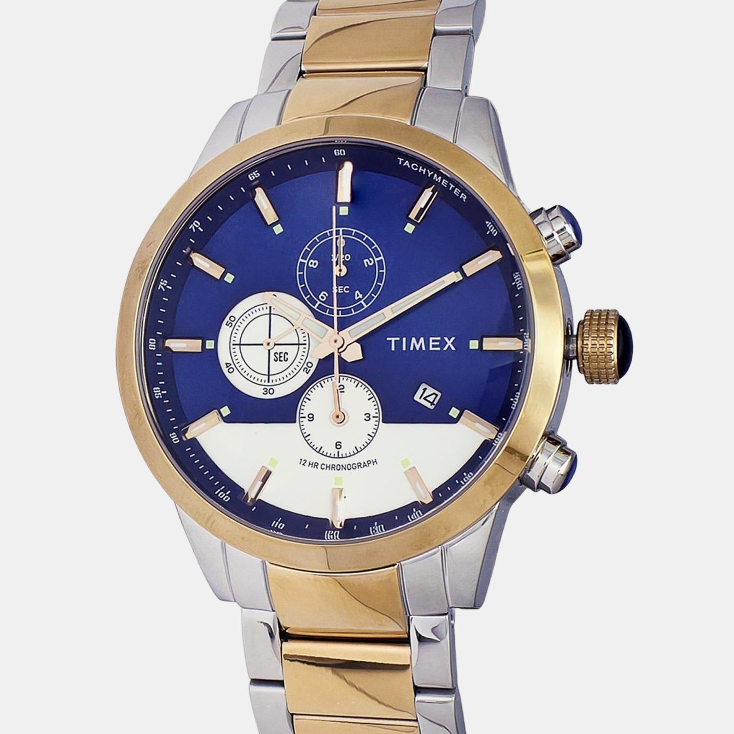 Timex E Class Men Quartz Blue Dial Chronograph Stainless Steel Watch TWEG19402 - view 3