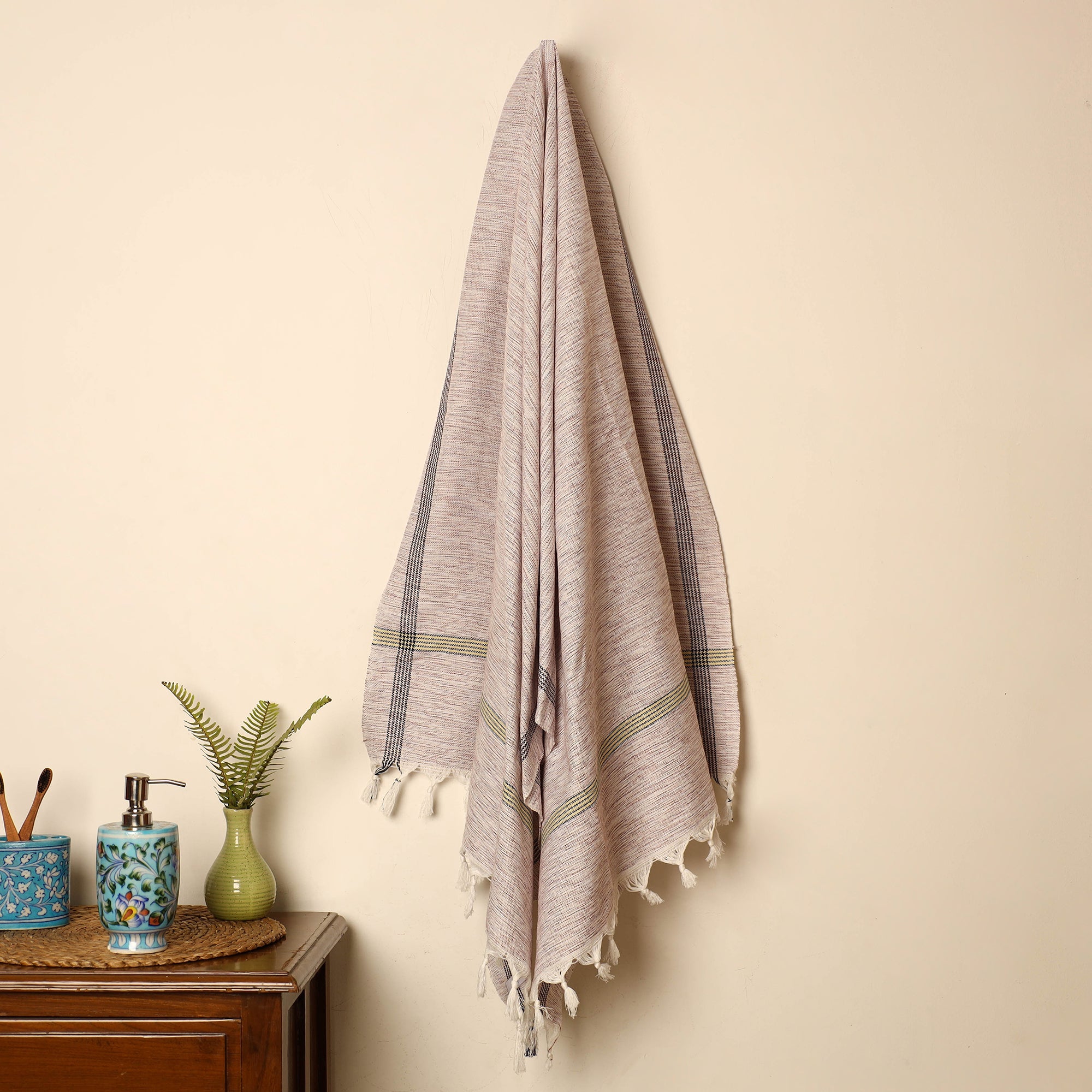 GWALIOR HANDLOOMS Brown - Handloom Fine Cotton Gamcha Bath Towel 07
