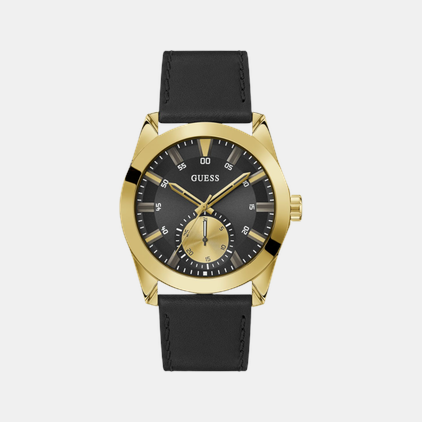 Guess Greyson Men Quartz Black Dial Analog Leather Watch GW0793G2
