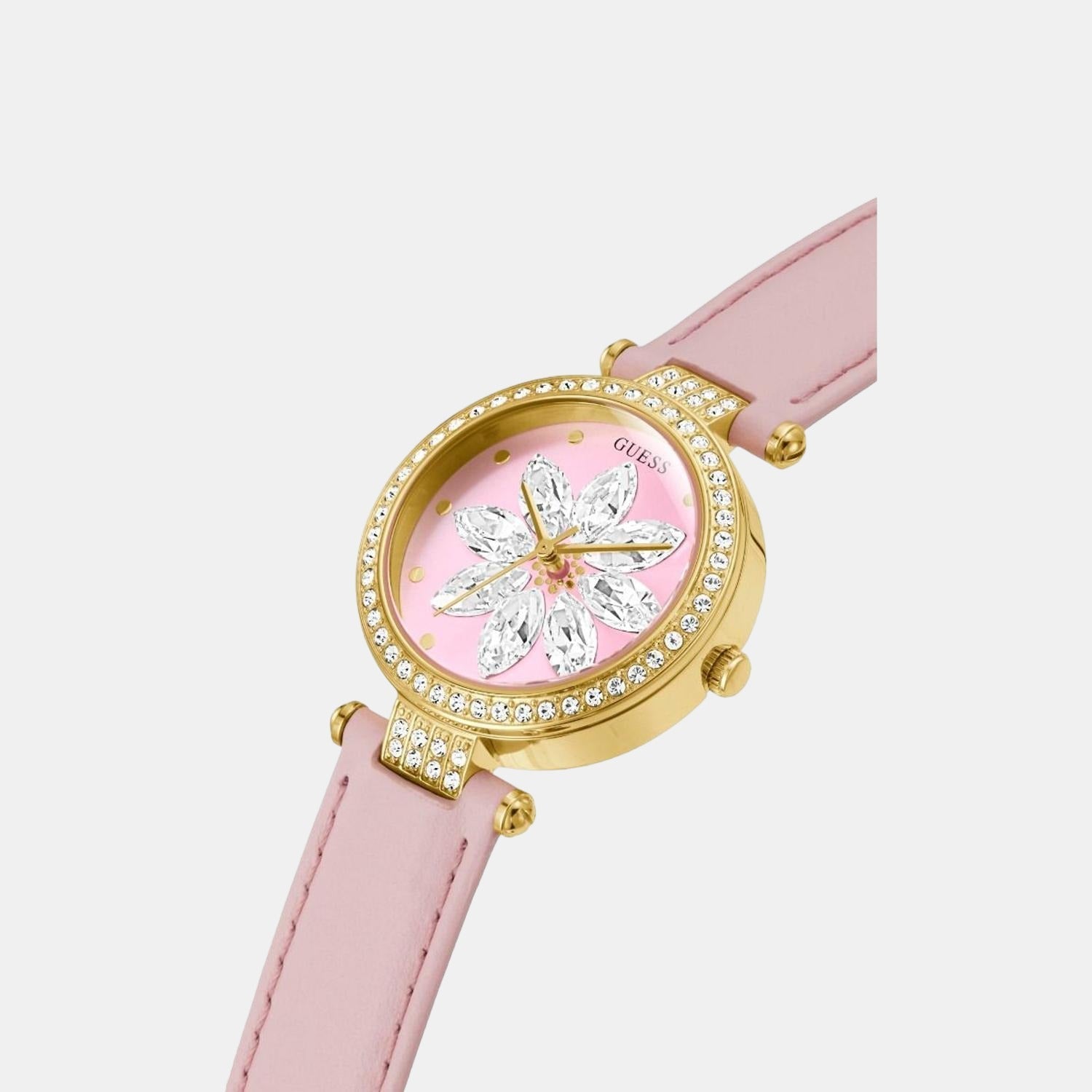 Guess Full Bloom Women Quartz Pink Dial Analog Leather Watch GW0382L1 - view 2