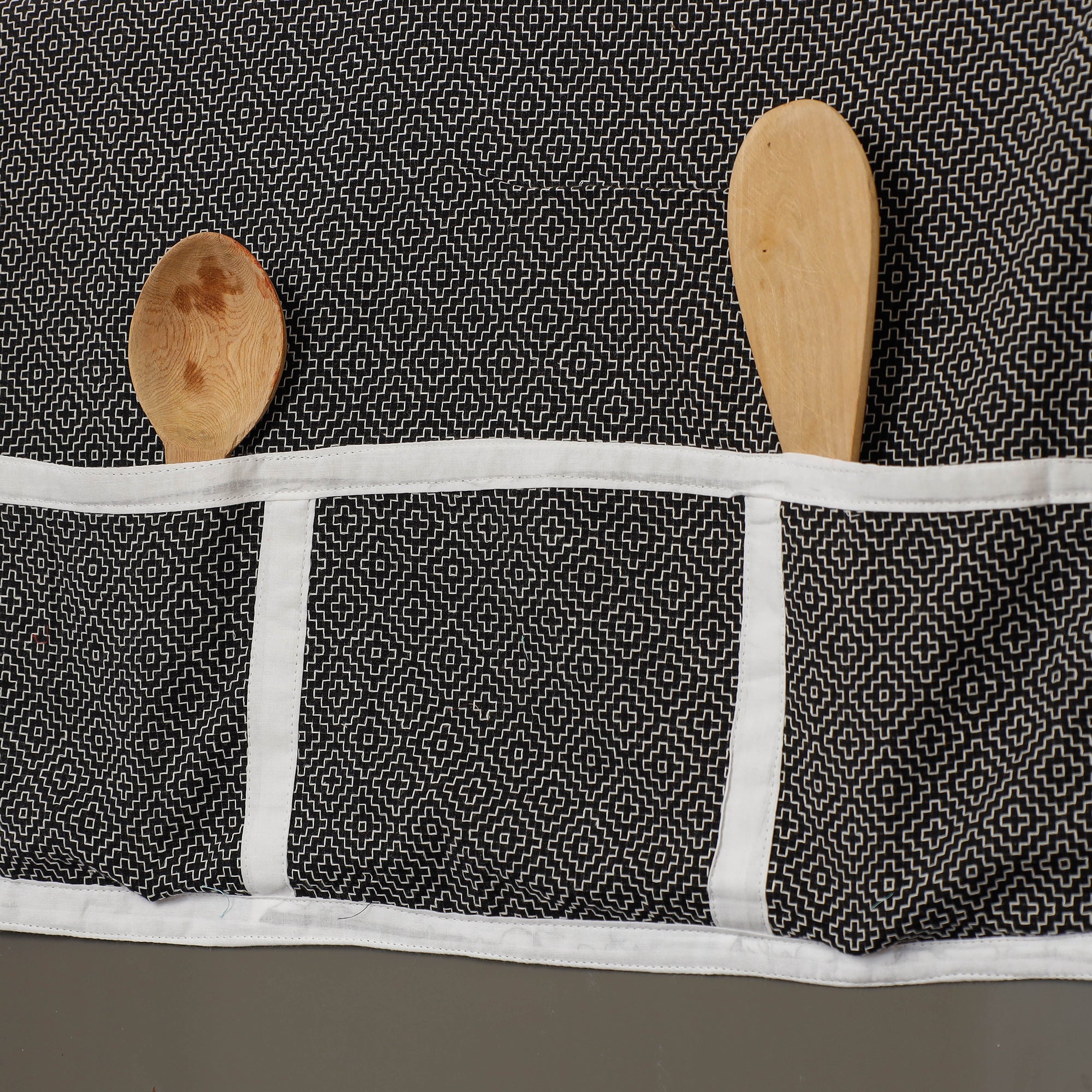 JALPARI Black - Jacquard Cotton Fridge Top Cover with Multiple Pockets - view 2